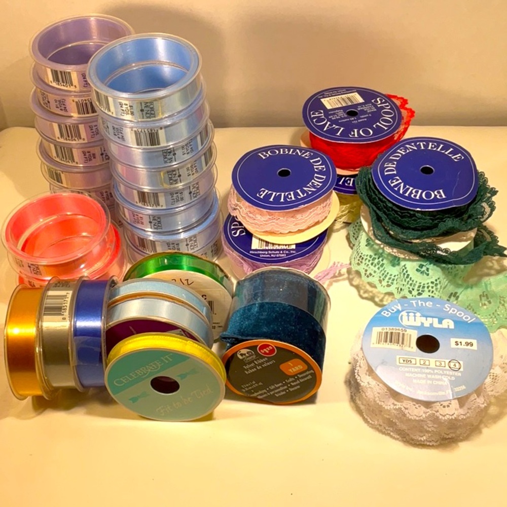 Big Bundle of Ribbon & Lace, many NWT